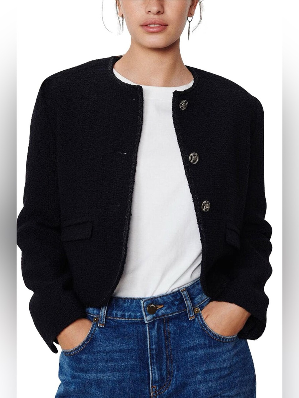 ba&sh | NWOT Lady Jacket Black Tweed Momy Jacket 2/Medium